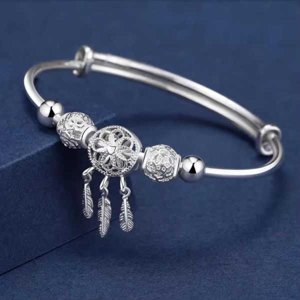 กำไลเงินแท้พร้อมจี้ตาข่ายดักฝัน / Dream Catcher Bracelet / กำไลนำโชค / สร้อยข้อมือเงินแท้ / กำไลของขวัญ